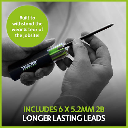 Tracer Tough Construction Pencil Replacement Leads Set - 6 x 5.2mm Graphite Leads for the Tough Pencil. Set of 6 refills