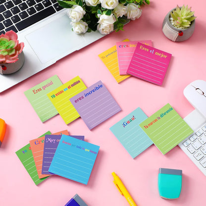 Yinder 48 Pcs Inspirational Sticky Notes Cute Motivational Sticky Notes Pad End of Year Employee Appreciation Gifts Bulk for Teacher Nurse Coworkers Office Supplies 3 x 3'' (Thank You,Dark Color)