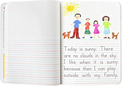 Mead Primary Journal Kindergarten Writing Tablet 2 Pack of BLUE Primary Composition Notebook for Grades K- 2, 100 Sheets (200 Pages) Creative Story Notebooks for Kids, 9 3/4 in by 7 1/2 in.