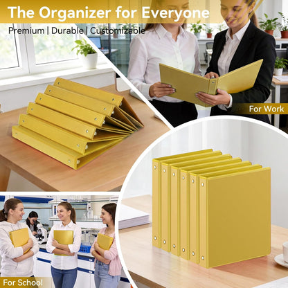 SUIN 1 Inch 3 Ring Binder, Clear 1'' View Presentation Binders with 2 Pockets, Fits 8.5 x 11 Letter Size, Durable Polypropylene, Non-Stick & PVC-Free for School, Office & Home (Orange)
