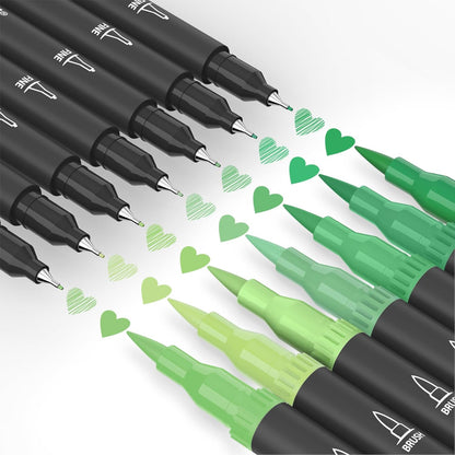 Mogyann Drawing Pens, 12 Pack Dual Brush Pens Black Markers for Art Drawing Sketching