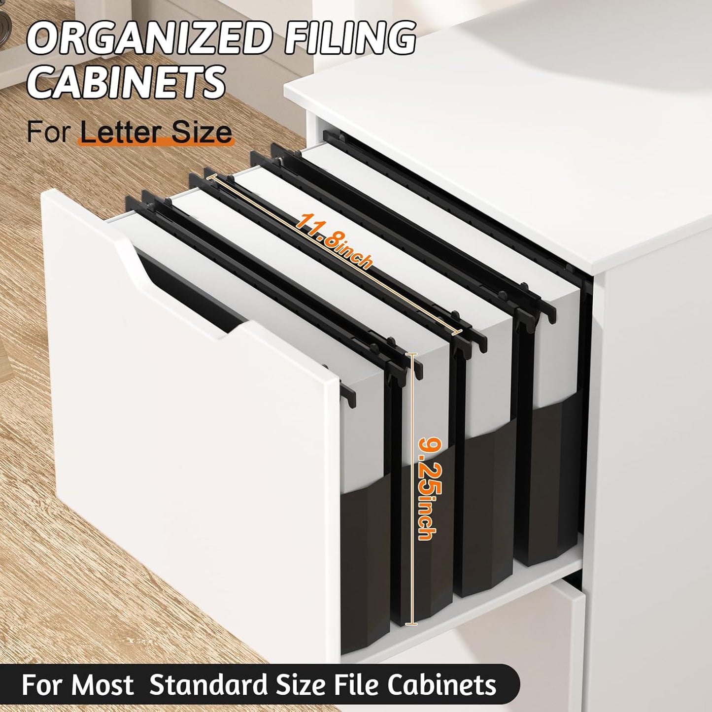 Plastic Extra Capacity Hanging File Folder Letter Size,12 Pack Reinforced Expandable Hanging Folders,Heavy Duty 2 Inch Expansion,Adjustable Tabs,Hanging Organizer Designed for Bulky Files(Gray)