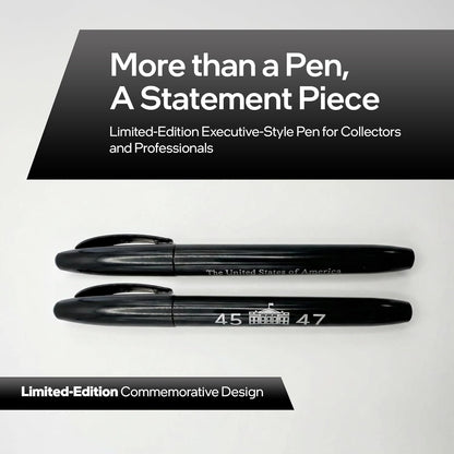 Executive Order Signature Collectible Marker Pen, Black Ink Felt-tip Writing Pen for Professional Signing, Office Desk Accessories, Business Meetings, Unique & Fun Gift for National and Global Leaders