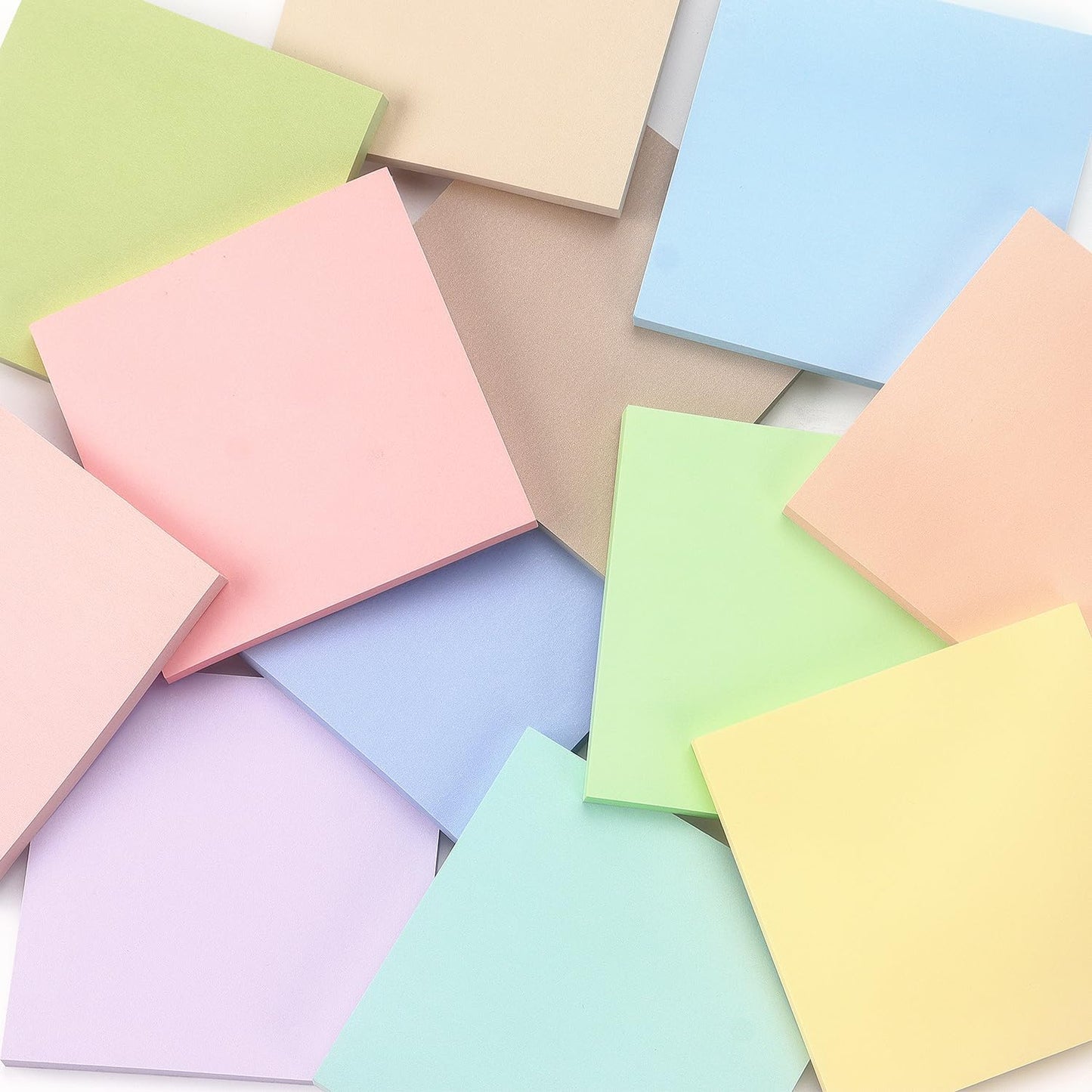 Sticky Notes 3x3inch, 8 Pads Self-Stick Notes, 8 Pastel Multi Colors with Gray Note Pads, Suitable for School, Home, Office, 80 Sheets/Pad