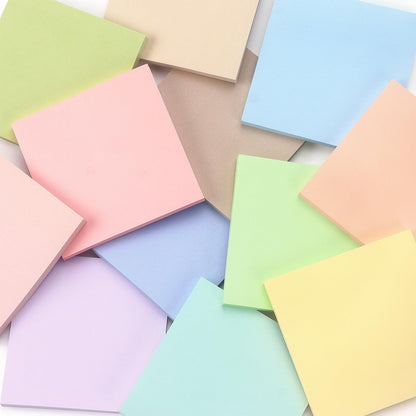 Sticky Notes 3x3inch, 8 Pads Self-Stick Notes, 8 Pastel Multi Colors with Gray Note Pads, Suitable for School, Home, Office, 80 Sheets/Pad
