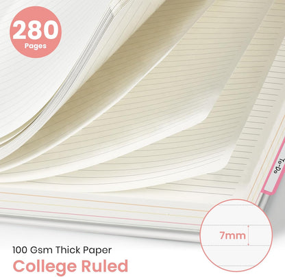 Large Spiral Notebook with Dividers & Tabs, 8.5" x 11" Hardcover 5 Subject Notebook for Work, 280 pages, College Ruled, Cute Journal for Women, Perfect for Study & Office Note Taking, Garden