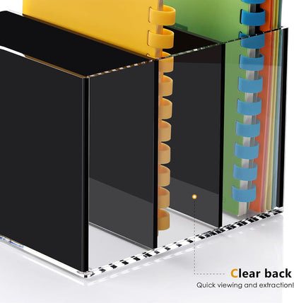 SANRUI 2-Pack Acrylic Magazine File Holder Desk Organizer Magazine Rack, Clear, Vertical File Sorter Holders, 9.45" D x 3.54" W x 10.24" H