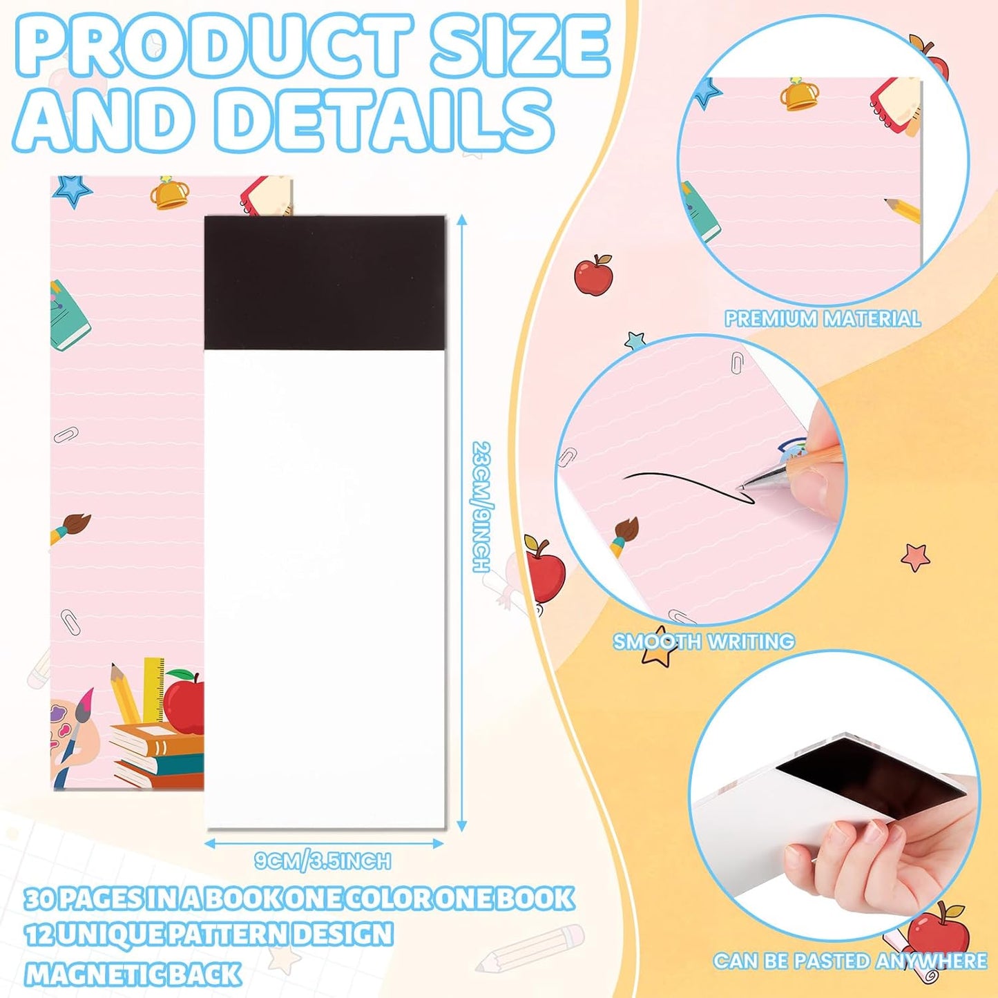 Eaasty 12 Pcs Bible Magnetic Notepads for Refrigerator Monthly Magnetic Grocery List 9 x 3.5" Magnet Memo Pads 30 Sheet Per Pad Shopping to Do List for Christian Teacher Appreciation Week Gift