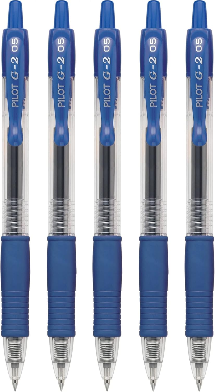 PILOT G2 Premium Refillable and Retractable Rolling Ball Gel Pens, Extra Fine Point, Assorted Color Inks, 5-Pack (31300)