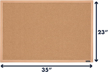 Quartet Cork Bulletin Board, Framed Corkboard, 2' x 3', Black Frame, Message Board, Vision Board (MWDB2436-BK)