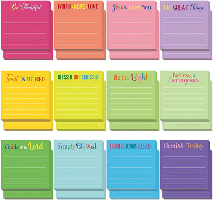 Yinder 48 Pcs Inspirational Sticky Notes Cute Motivational Sticky Notes Pad End of Year Employee Appreciation Gifts Bulk for Teacher Nurse Coworkers Office Supplies 3 x 3'' (Thank You,Dark Color)