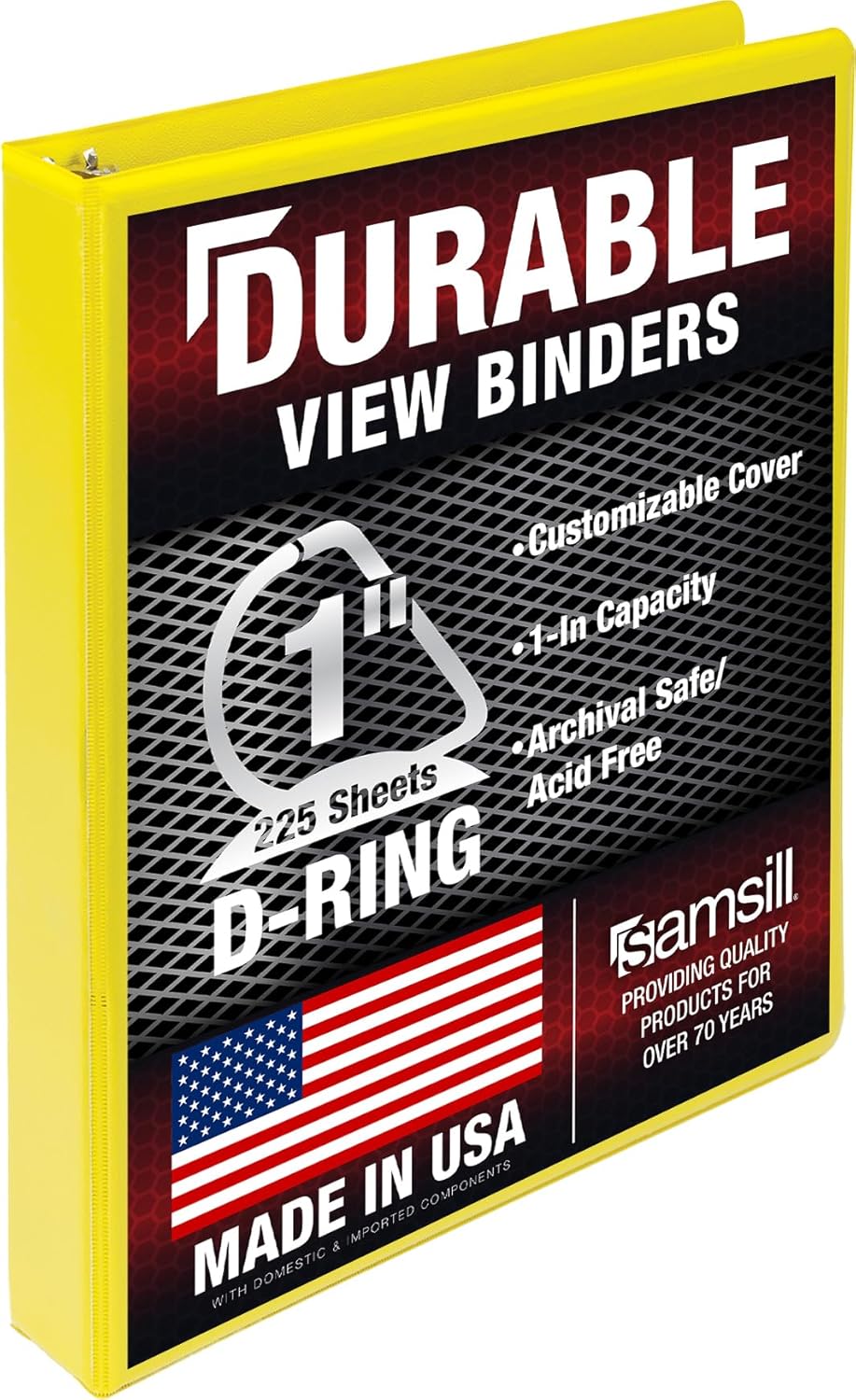 Samsill Durable 4 inch 3 Ring Binder, D Ring Binder, 100% Recycled Chipboard, Black, 2 Pack