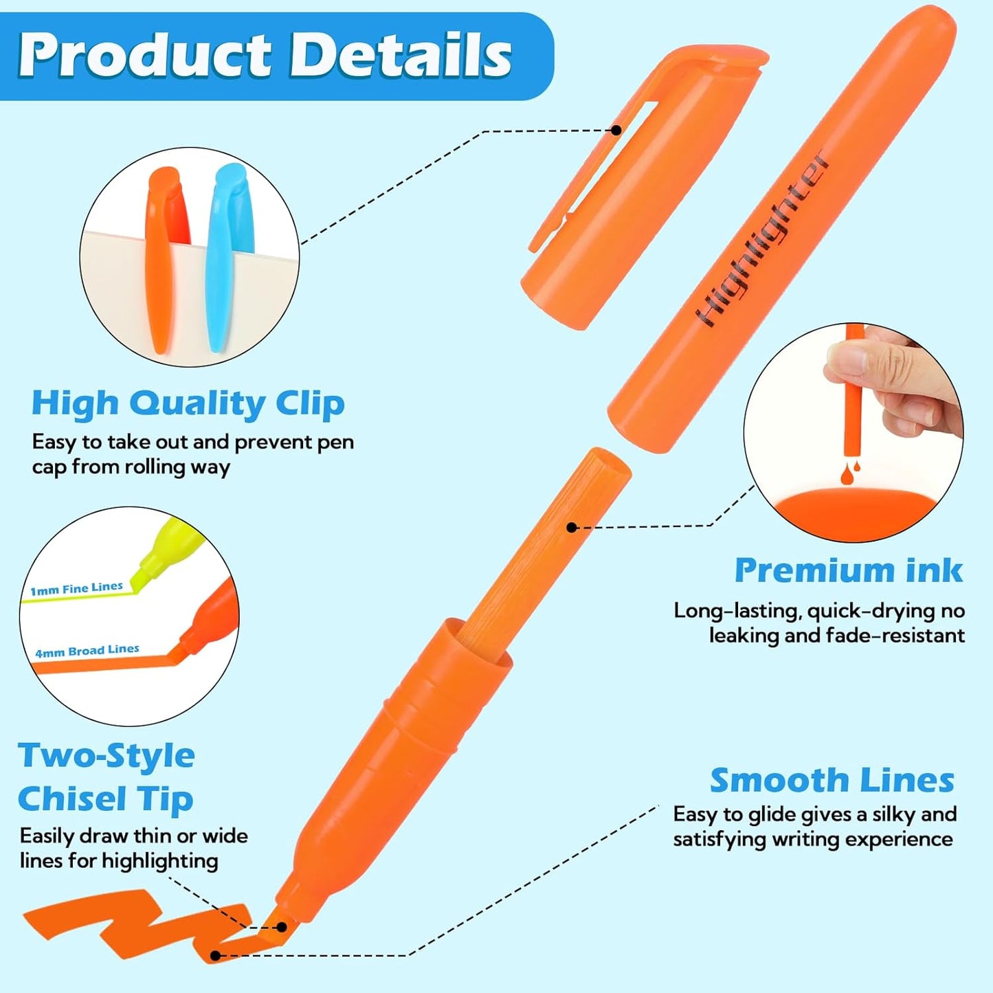 YEGEER Highlighters Bulk, Chisel Tip Dry-Quickly Highlighter Markers, 60 Count-Yellow Highlighters Pack for Adult Kids, Teachers Supplies for School, Classroom Must Have