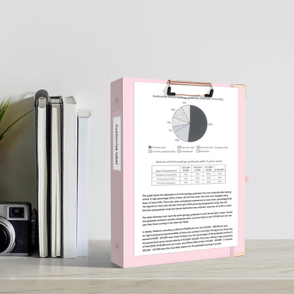 Ospelelf Binder 3 Ring 1 Inch, Floral Round Ring Clipboard Binder for Letter Size with 5 Tab Dividers, File Folder Labels, for School and Office Supplies