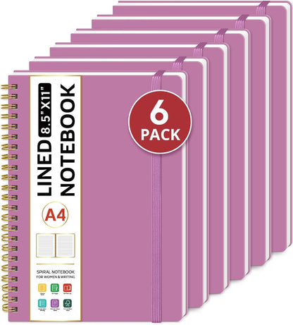 Taja Spiral Lined Notebook, 8.5"x11" Notebooks for Work, Large A4 Journal for Women & Men, College Ruled Journaling Notebook for Writing, Plastic Cover Spiral Journal, Green