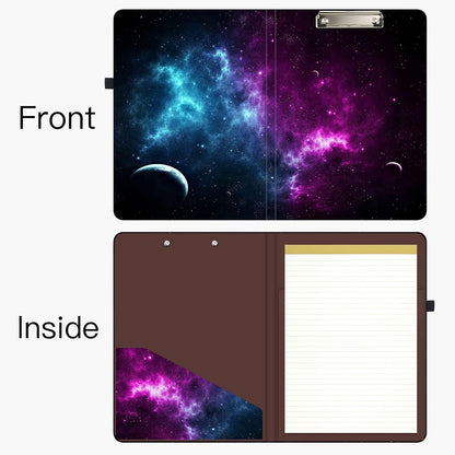 Hongri Clipboard Folio with Refillable Lined Notepad and Interior Storage Pocket for Students, Classroom, Office, Women, Man, Cute Custom Pattern, Size 12.8 x 9.2 in, Classic Flower