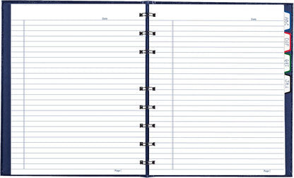 Blueline NotePro™ Executive Notebook, Indexing System, Refillable, Hard Cover, 9.25" x 7.25", 150 Ruled Pages, Indigo Blue (A7150.BLU)