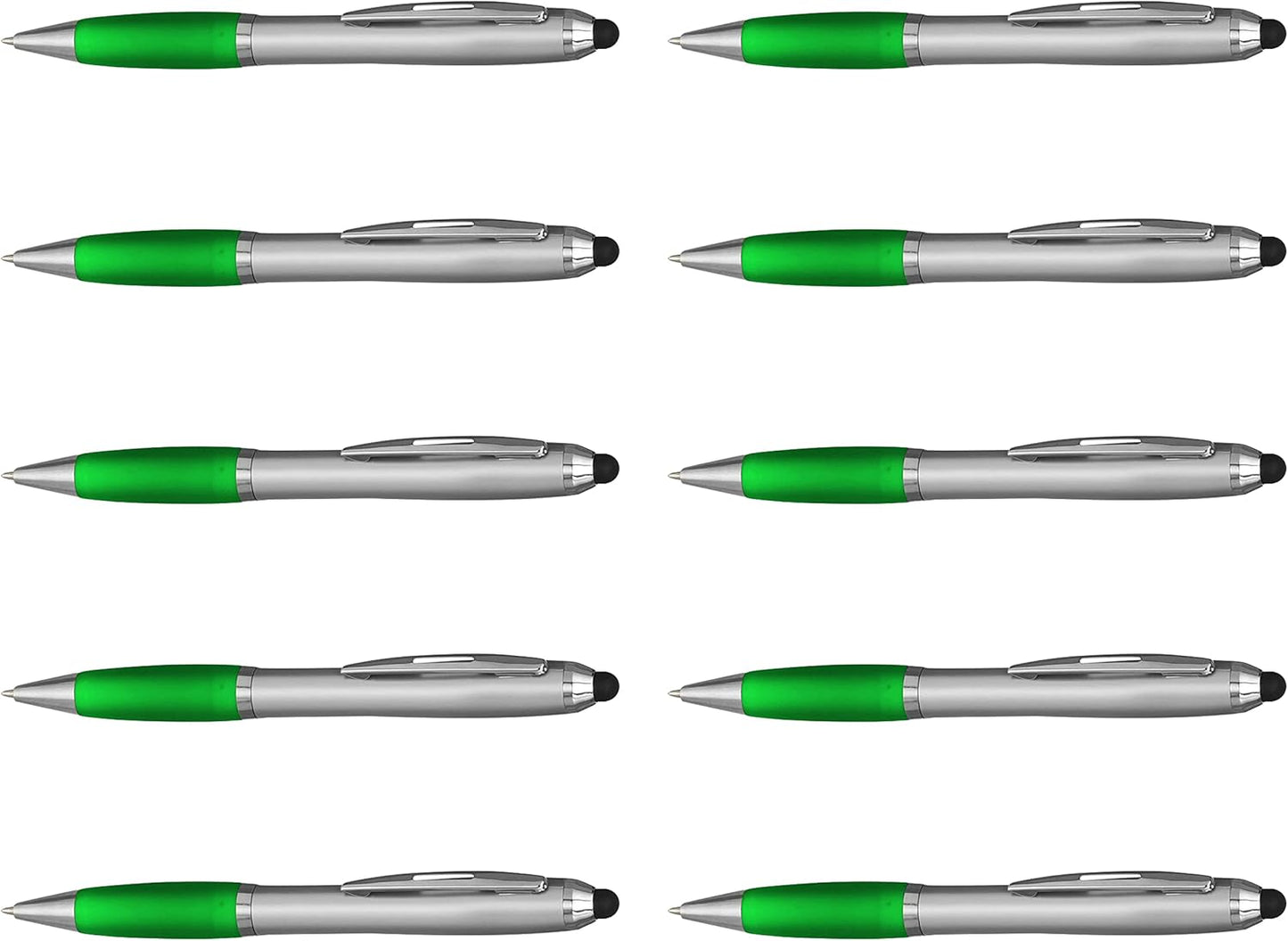 DISCOUNT PROMOS Custom Stylus Ballpoint Pens Set of 10/50/100, Personalized Bulk Pack - Black Ink, Great for Office, School, Business, Tradeshows, Events - Purple