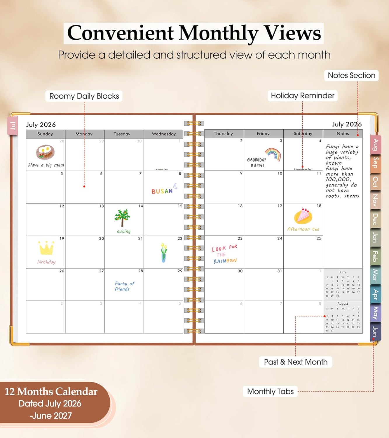 2026 Planner, Weekly and Monthly Calendar Planner from January 2026 - December 2026, 8.5" x 11" Hardcover Leather Hourly Appointment Book with Tabs, Spiral Daily Planners for School Work Home, Green