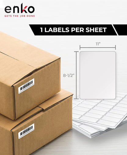 enKo 1 x 2-5/8 Inch 30 Up Return Mailing Address Labels White Printable FBA Labels (100 Sheets, 3000 Labels)