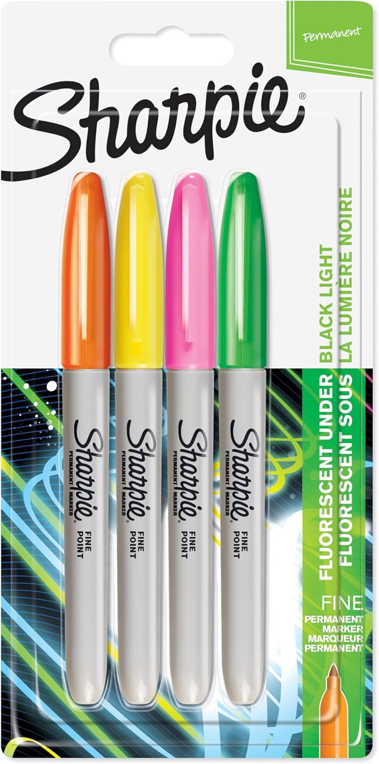 Sharpie Permanent Markers, Fine Point, Black, 12 Count