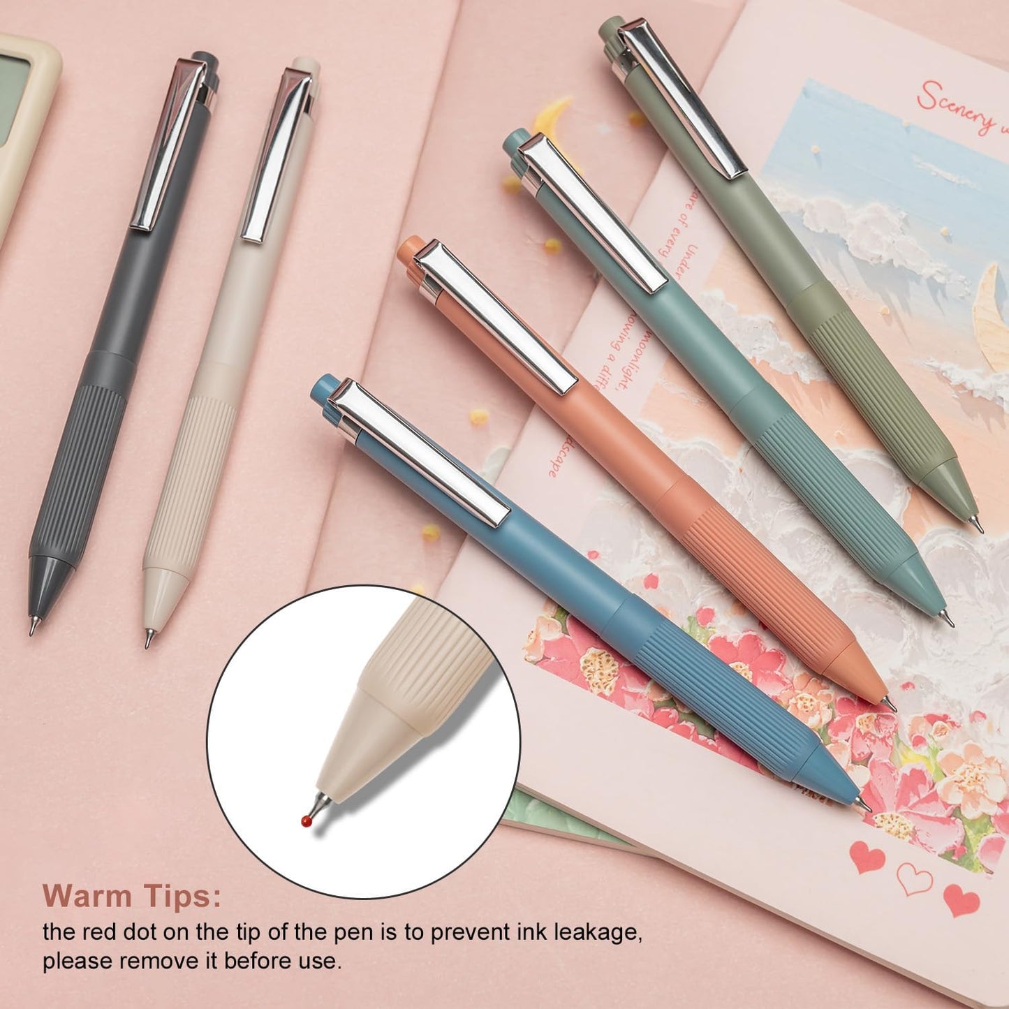 Linbsunne Gel Pens Black Ink Pens for Office 0.5mm Fine Point Pens Smooth Writing Retractable Work Pen (12-count)