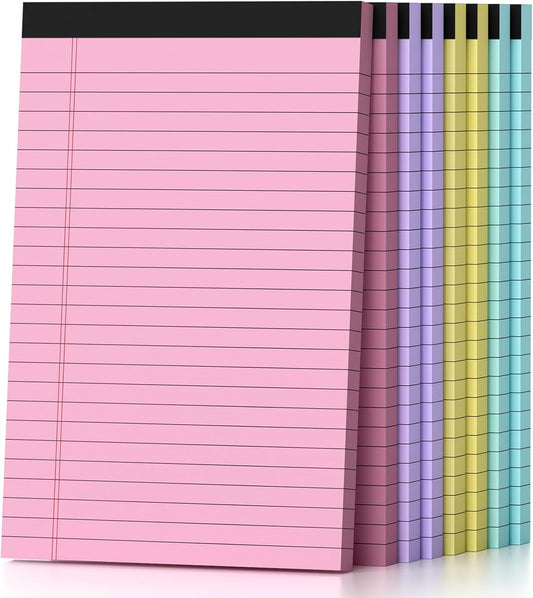 3 Pack Colored Legal Pads 8.5 x 11 Inch, Wide Ruled Notepads Lined Memo Note Pads, 8.5x11 Inch Micro Perforated Writing Pads 30 Sheets Per Pad for Work Study Daily Note Taking List