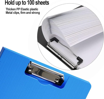 Clipboard Folder, A4 Foldable Clipboards with Pocket, File Cover Office Folder Clipboard, 360 Degree Foldable Storage Clipboards for Office, School or Medical Field, Blue