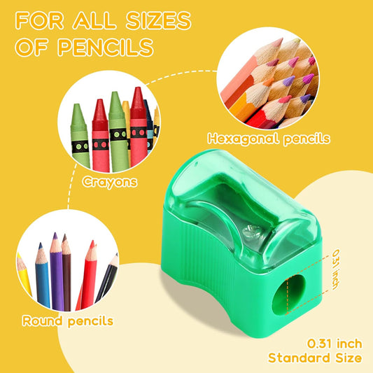 Adorox 144 Pack Assorted Colors – Plastic Handheld Pencil Sharpener for Classroom, School, Office, Kids’ Party Favors & Art Supplies