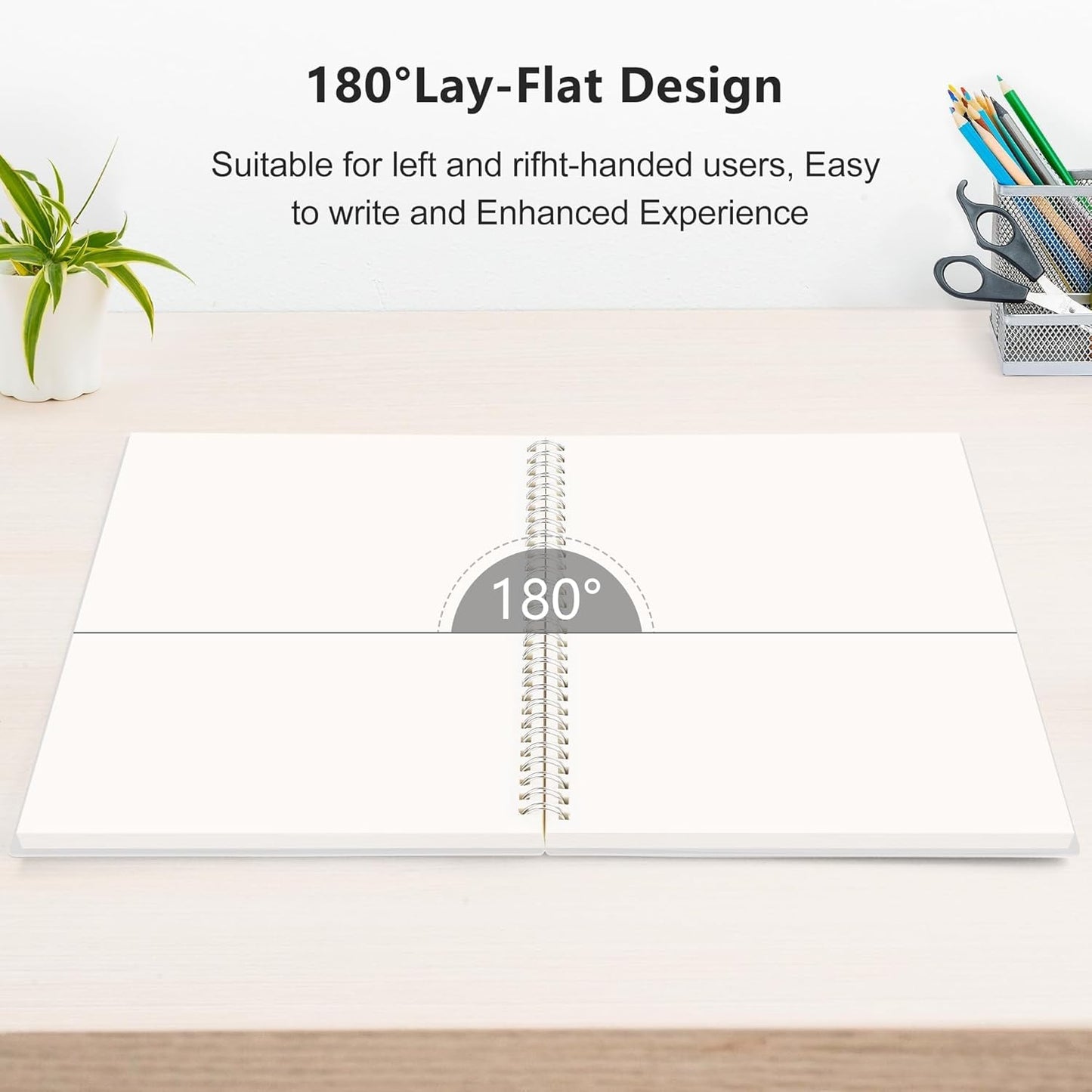 RETTACY Blank Journal Notebook, 3-Pack, 160 Pages per Pack, A5 Medium Size (5.7'' × 8.3''), 100 GSM Thick Paper, Spiral-bound, Flexible Plastic Cover, for Sketching, Drawing, Painting
