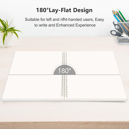 RETTACY Blank Journal Notebook, 3-Pack, 160 Pages per Pack, A5 Medium Size (5.7'' × 8.3''), 100 GSM Thick Paper, Spiral-bound, Flexible Plastic Cover, for Sketching, Drawing, Painting