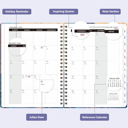 Planner 2026-2027, Weekly and Monthly Academic Year Calendar Planner, July 2026 - June 2027, Daily Agenda Book for Office School Supplies, A5(6.3'' x 8.5'')