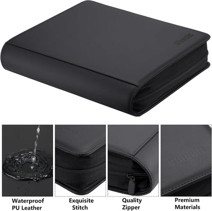 9 Pocket TopLoader Binder, Holds 360 3”x4” Toploader Hard Cases, Sleeves Card Collection Binder, 20 Double Sided Pages, Compatible with Trading & Sports Holder - Black