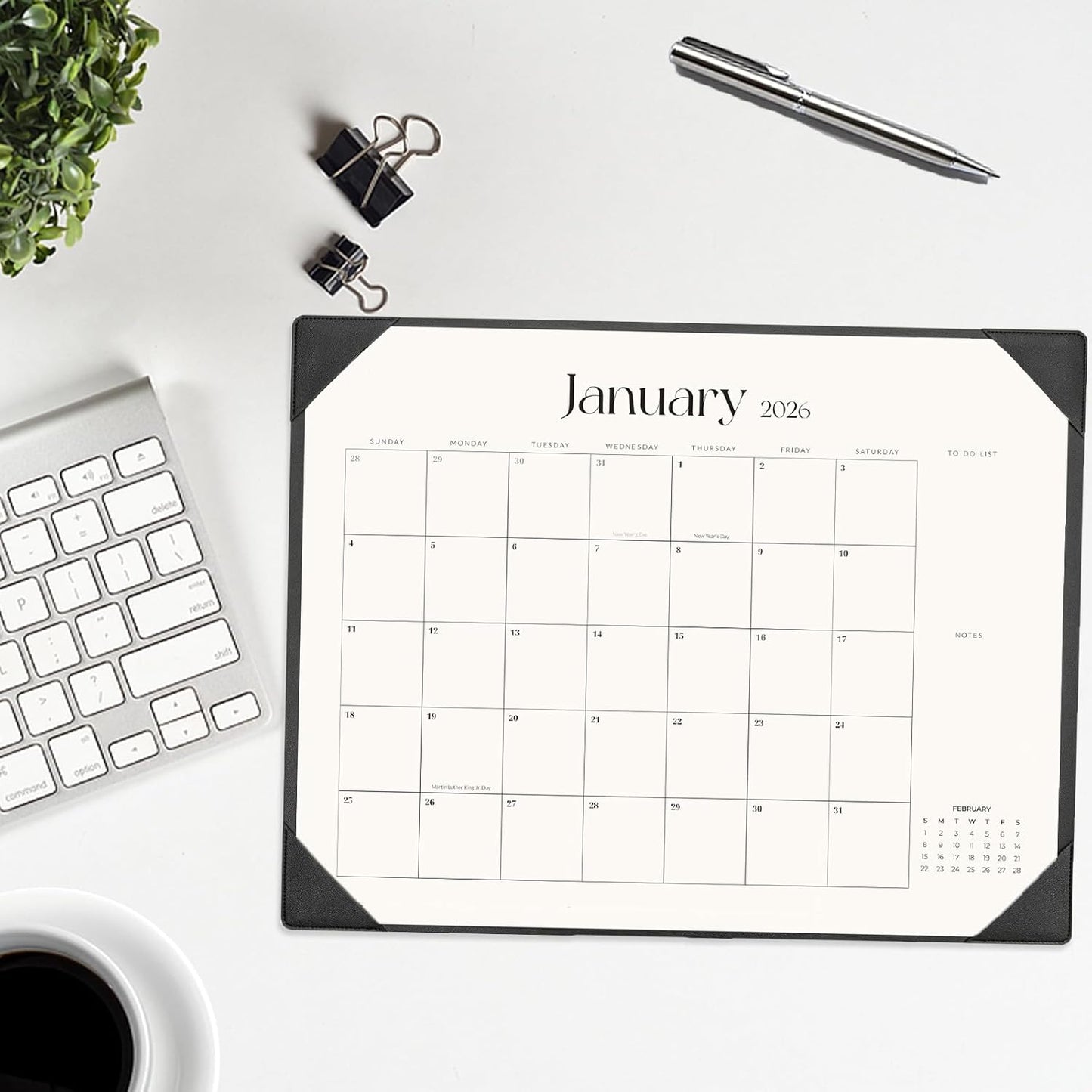 Desk Calendar 2026-2027 with Desk Mat – 22" x 17" Large Desk Pad Calendar Runs from January 2026 to June 2027, Office Supplies Desktop Monthly Calendar for Home & Office