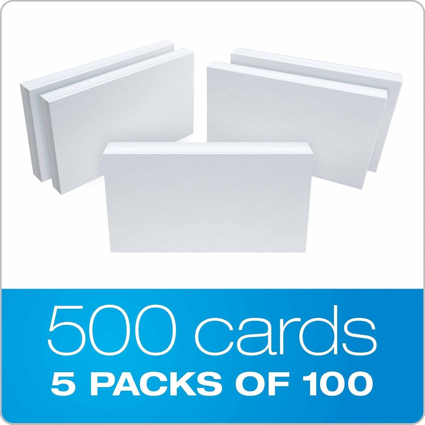 Oxford 50EE Blank Index Cards, 5" x 8", White, 500 Cards (5 Packs of 100) (50)