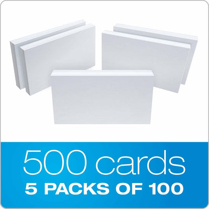 Oxford 50EE Blank Index Cards, 5" x 8", White, 500 Cards (5 Packs of 100) (50)