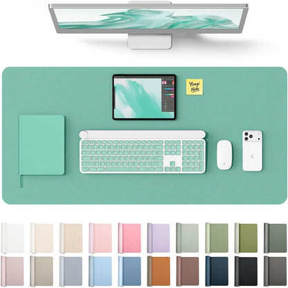 YSAGi Leather Desk Pad Protector, Large Mouse Pad, Non-Slip PU Leather Desk Blotter, Waterproof Writing Pad for Office and Home (31.5" x 15.8", Eggshell) - Colors A
