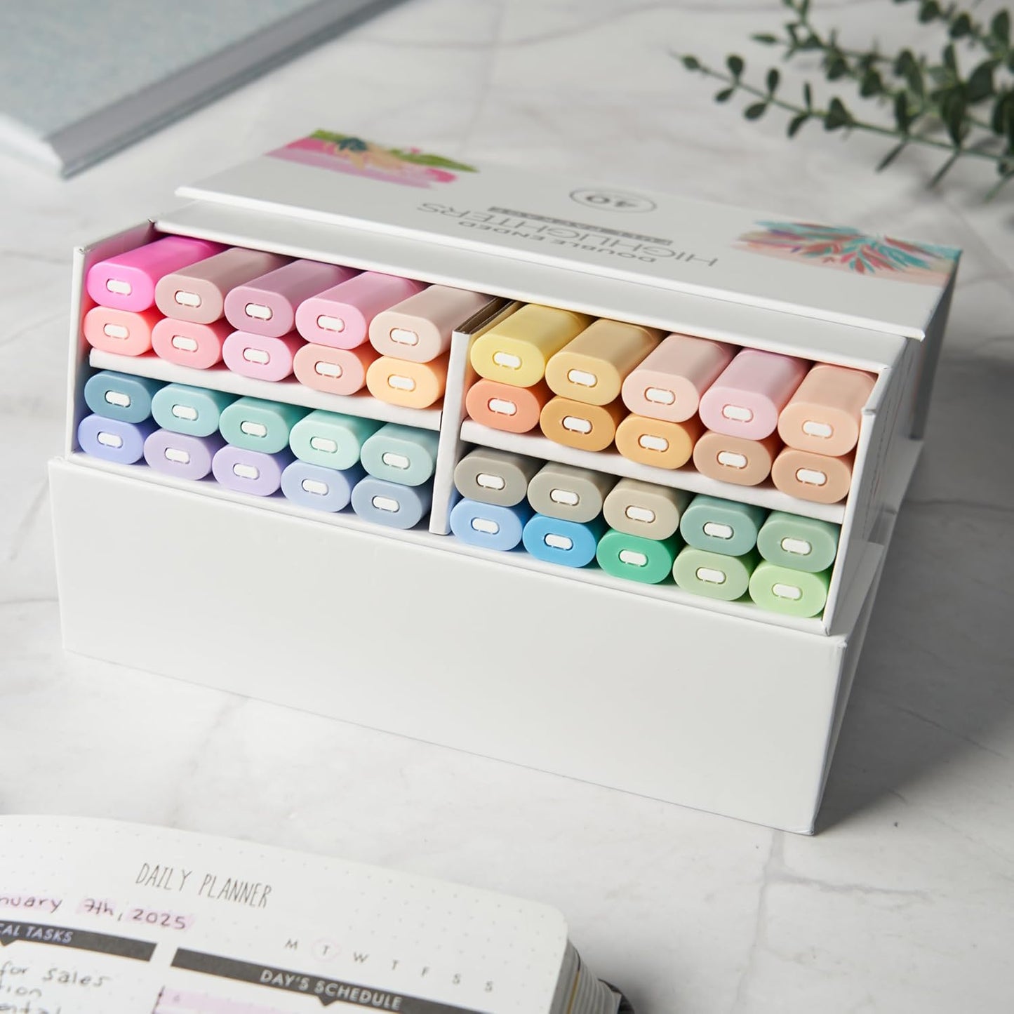 BLIEVE Aesthetic Cute Highlighters No Bleed Through, Dual Tip 8 Pack, Pastel Colors For Bible & Journaling