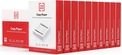 TRU RED 8.5x11 Copy Paper 20 lb. 92-Bright 5000 Sheets/Carton, For Office, School & Home