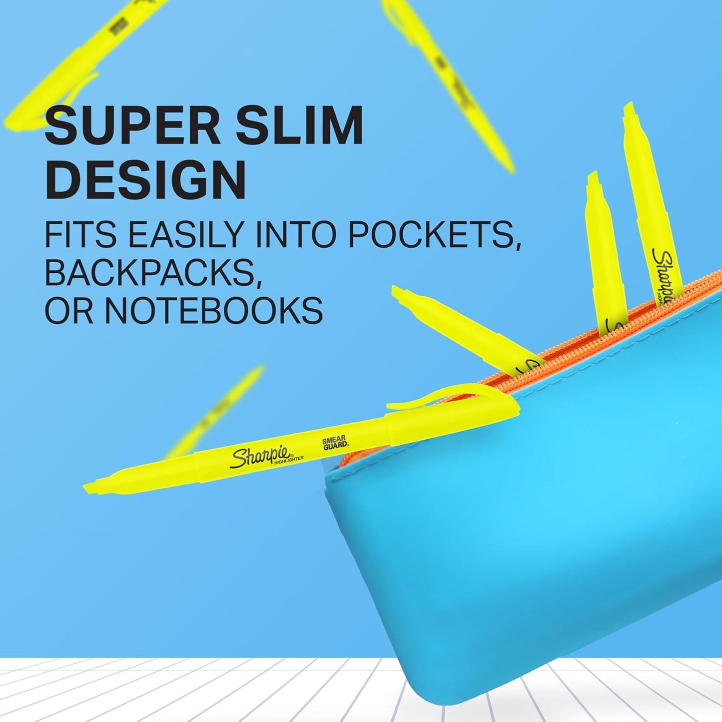 Sharpie Pocket Style Highlighters, Chisel Tip, Fluorescent Yellow, Box of 12