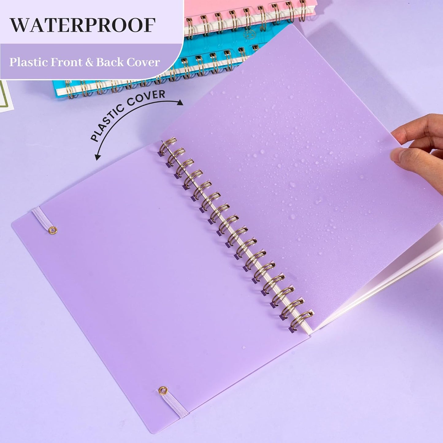 Yoment Graph Paper Spiral Notebook A5 Graphing Notebook 160 Pages Graph Paper Notebook Spiral Bound Waterproof Plastic Hardcover Spiral Journal 5x7 Grid Notebooks for Note Taking,Black
