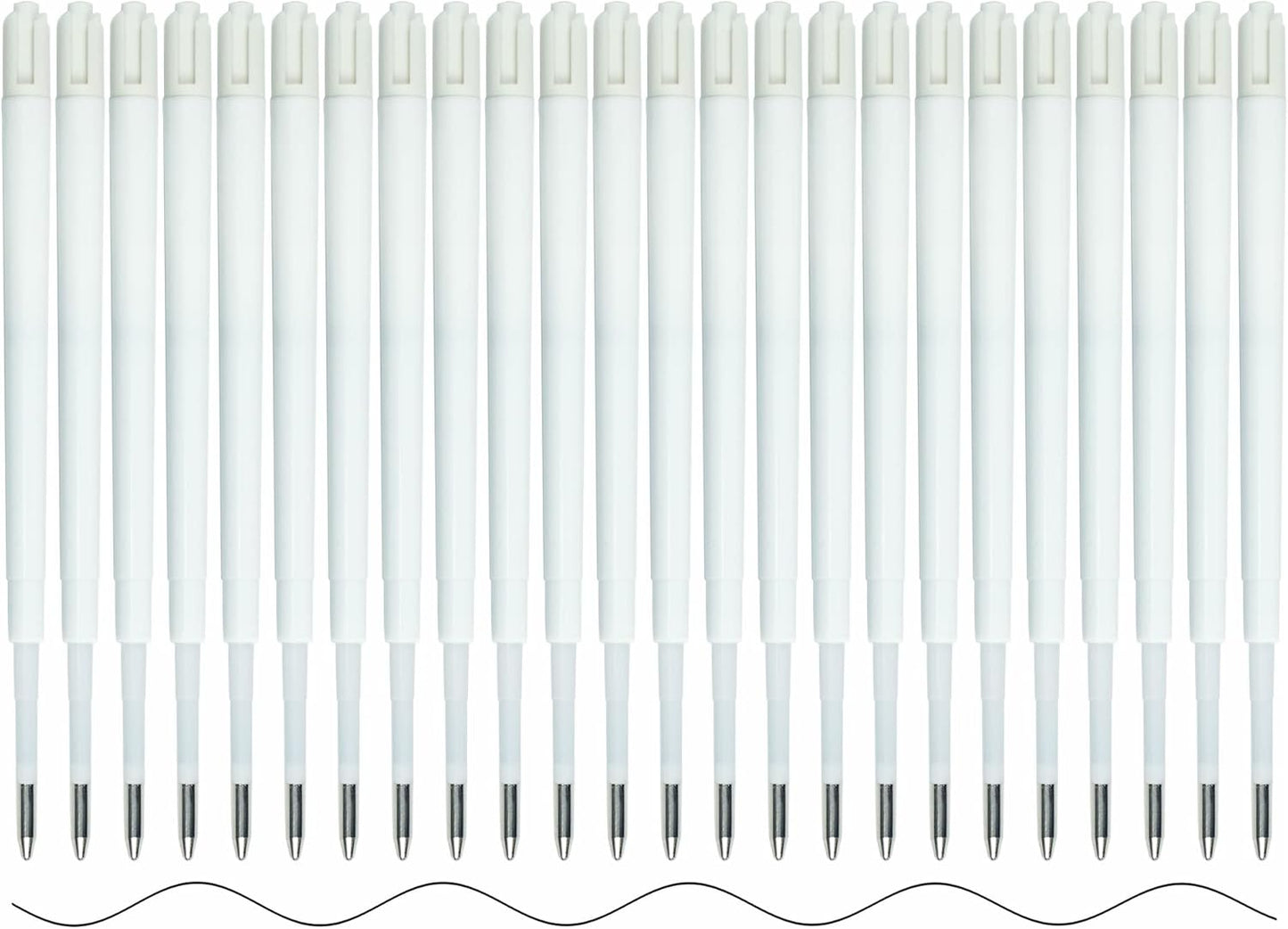 U-RIGHT 24 Pcs Ballpoint Pen Refills 1.0 mm Point Black Ink