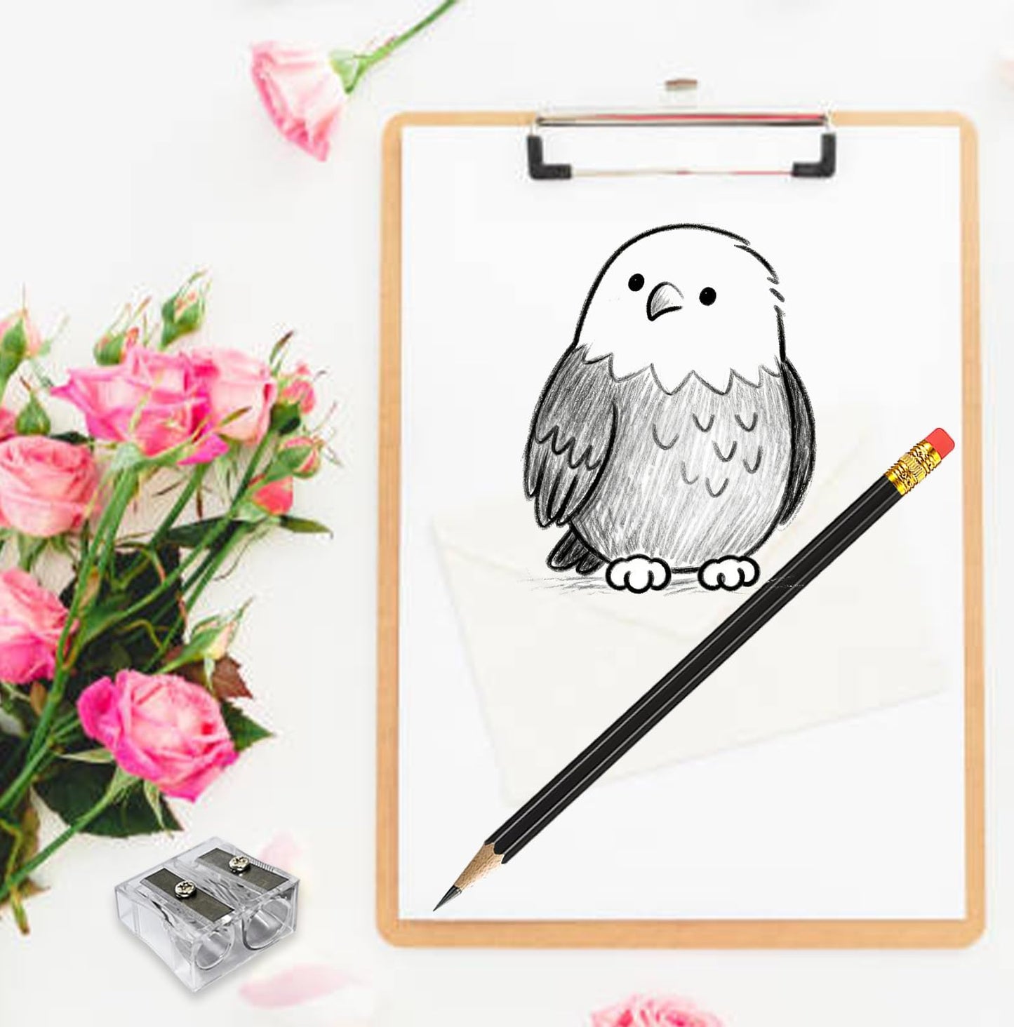 Adhere 25pcs Woodcase Pencils with Eraser Premium Pre-Sharpened Hexagon Graphite 2B pencils ideal for home, office writing including a Free Sharpener(Pink・25pcs)