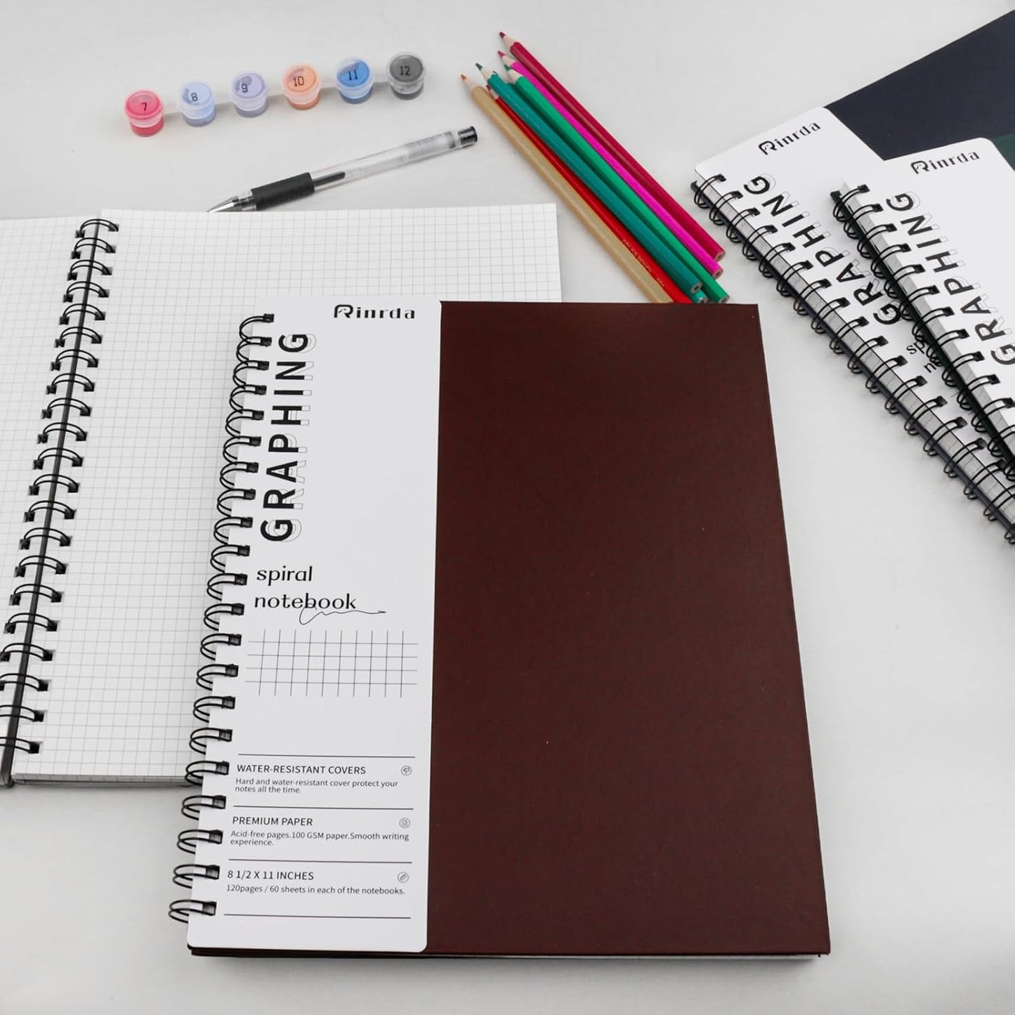 Lined Notebook Spiral Notebook 8.5" x 11"-4 Pack Large Journal Hardcover Notebook 7mm College Ruled Notebook 120 Pages 100 GSM Thick Hardcover Journal for School (LINED, Mult-color)