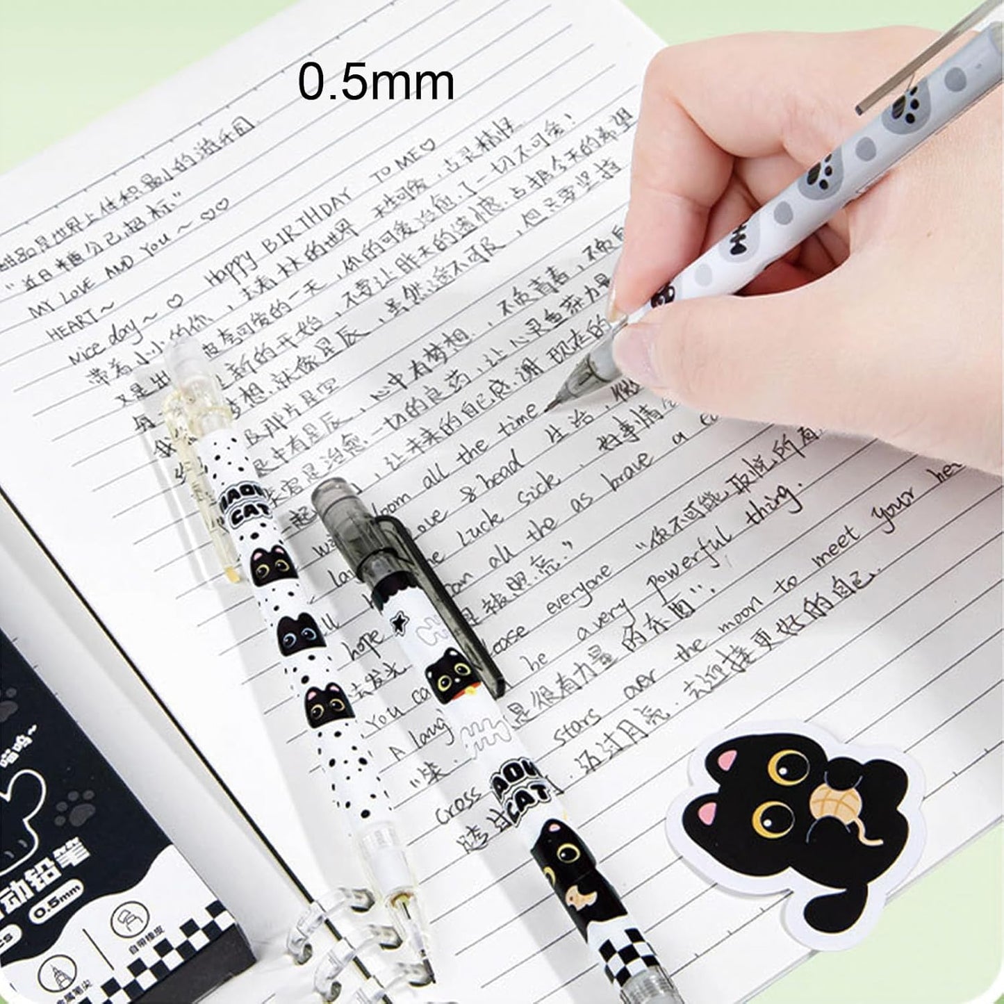 MOZXIRZ 4 Pcs Cute Mechanical Pencils with Top Eraser 0.5mm Cartoon Space Mechanical Pencil School Pencil for Women (6pcs Space)