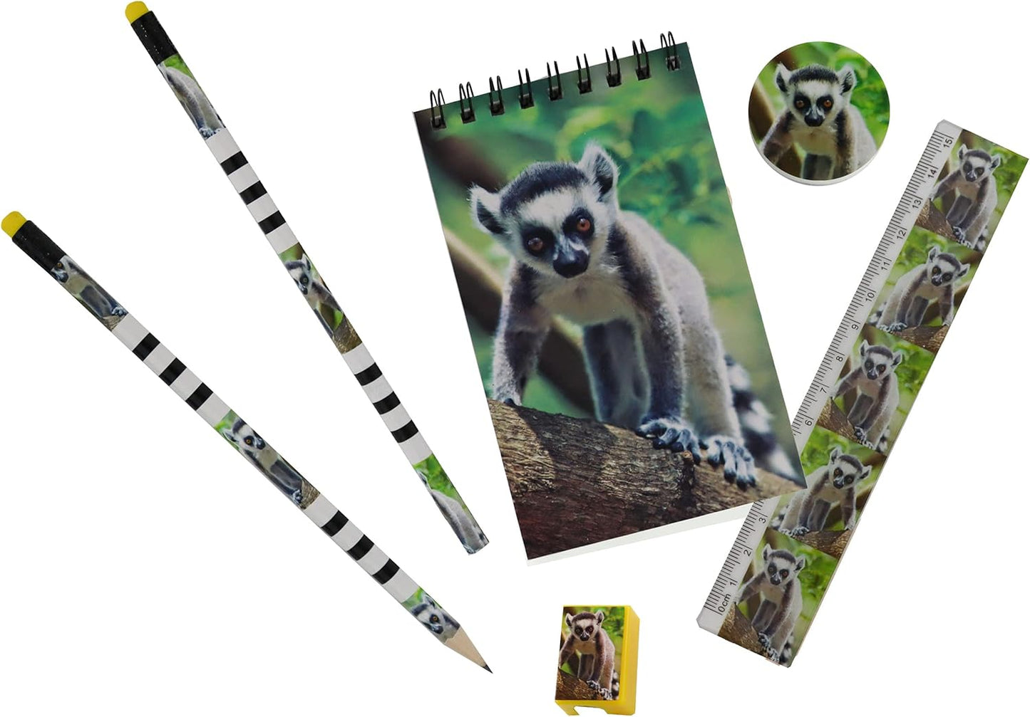 Deluxebase Wild Stationery Set - Dolphin from Animal Stationery Sets with 2 Pencils, Eraser, Pencil Sharpener, Ruler & Cute Notebook. Ideal Office Supplies, Desk Accessories & College Essentials.