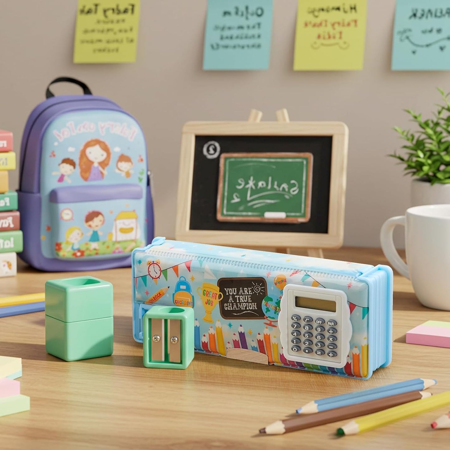 Henoyso Multifunctional Pencil Box for Girls Butterfly Pencil Case with Calculator and Sharpener Cool Cute Pencilcase School Supplies Essentials Christmas Birthday Gift Present for Kids Teens