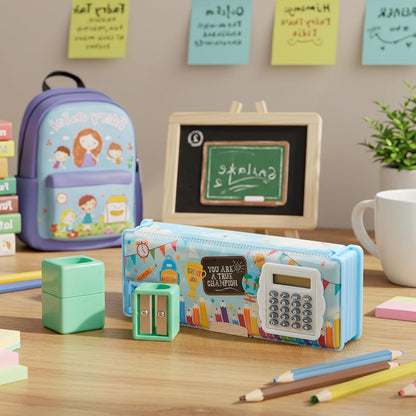 Henoyso Multifunctional Pencil Box for Girls Butterfly Pencil Case with Calculator and Sharpener Cool Cute Pencilcase School Supplies Essentials Christmas Birthday Gift Present for Kids Teens