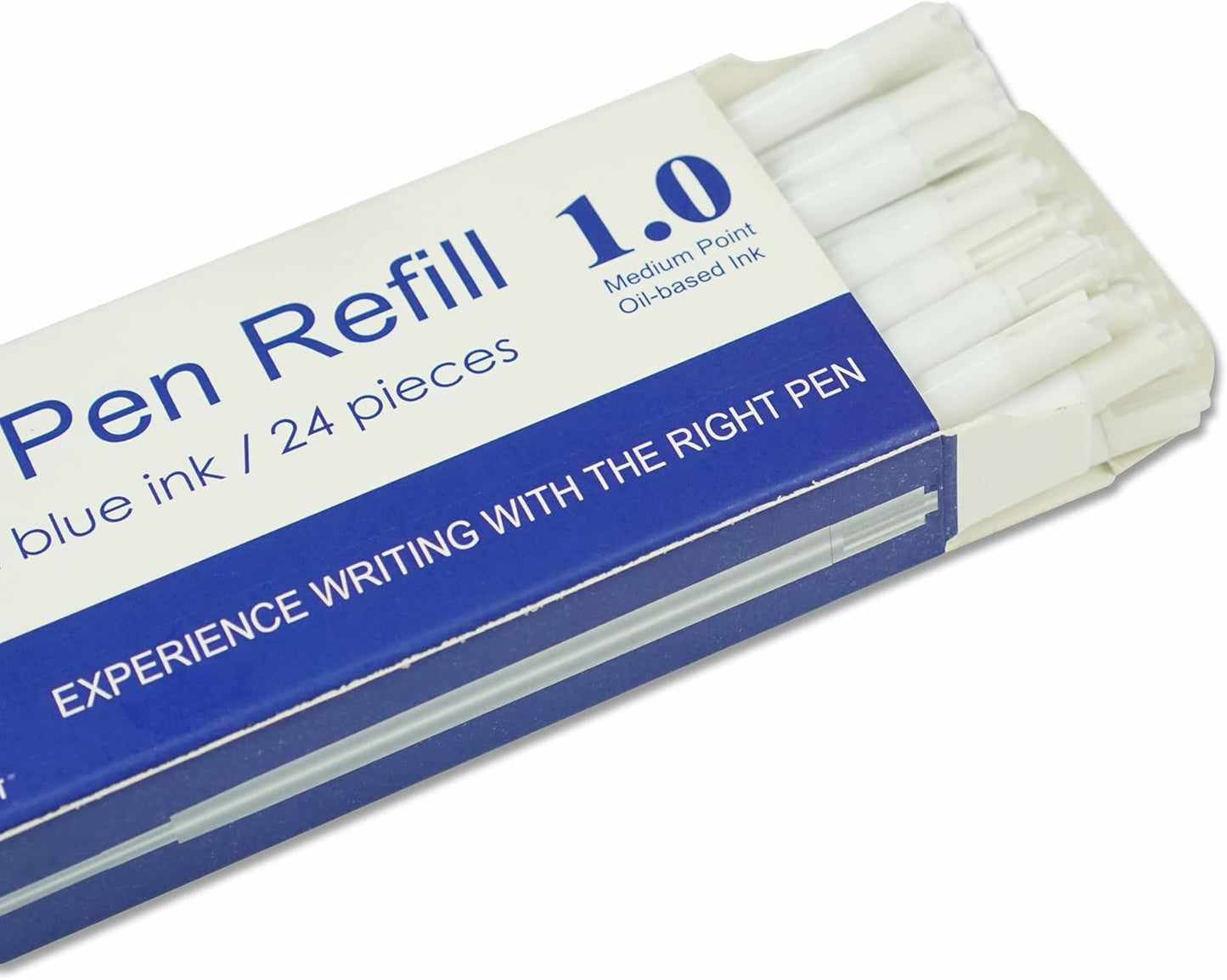 U-RIGHT 24 Pcs Ballpoint Pen Refills 1.0 mm Point Black Ink