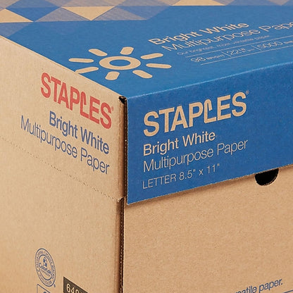 Staples 8.5-Inch x 11-Inch Multipurpose Paper 22 lbs 98 Brightness 500/RM 10 RM/CT